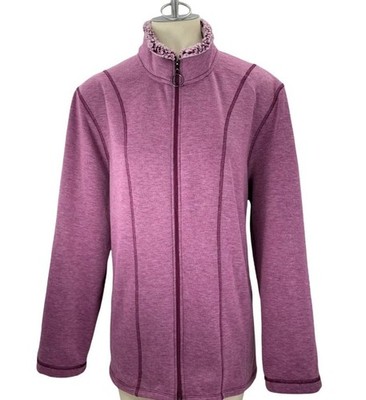 Cuddl Duds Super Comfy Full Zip Jacket, Lilac/Purple, Large