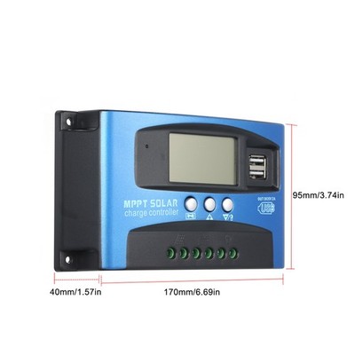 30A MPPT Solar Charge Controller With LCD Display Dual USB Auto Regulator V1