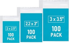 Small Plastic Bags, 300 PCS Mini Baggies 3 Assorted Sizes 2x2 2x3 3x4 Inch. M...
