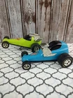 Vtg. 1974-75 Tonka Toys Blue & Green Wheeler Dealer Friction Dragsters Lot Of 2