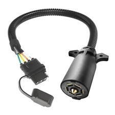 ,Waterproof 7-Pin Circular to 4-Pin Flat Trailer 7-Pin to 4-Pin Trailer Adapter