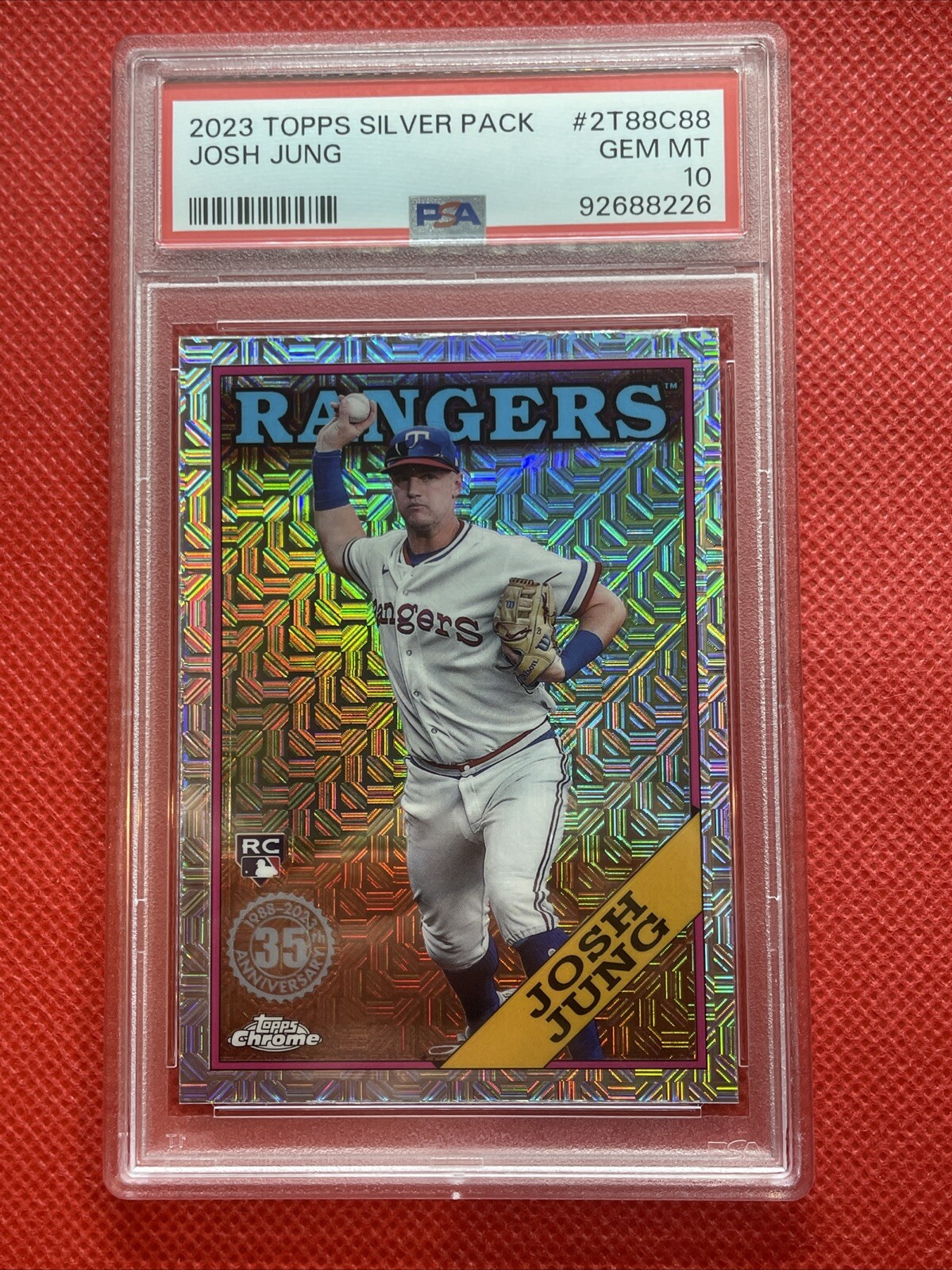 2023 Topps Chrome Silver Pack Series 2 Josh Jung Rangers RC Rookie PSA 10