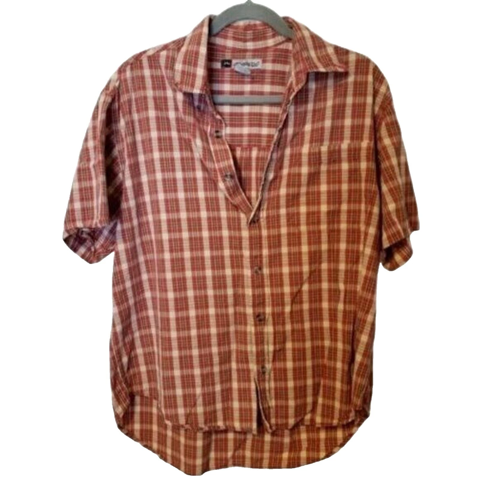 Rusty Cotton Short Sleeve Casual Button-Down Shirts for Men