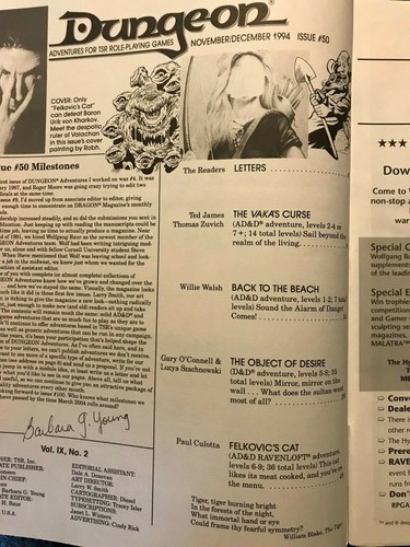 ✰SHIPS FREE/US✰  AD&D/D&D ✰ DUNGEON Magazine # 50 ✰ RAVENLOFT/Al-Qadim/Sea Hag - Picture 4 of 4
