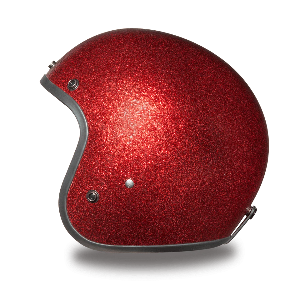 Casco de motocicleta Daytona Cruiser-RED METAL FLAKE cara abierta DOT DC7-RD Foto 2 de 4