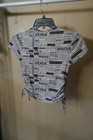 Lucky you size 7 girls short sleeve black white print t shirt — photo 5