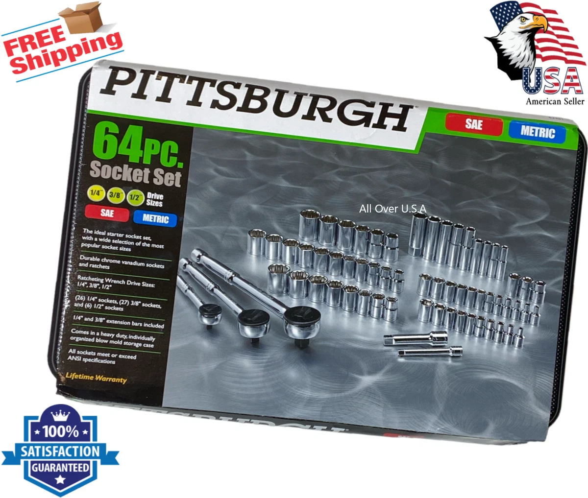 Pittsburgh 64 piece socket set deals