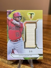 2018 Topps Triple Threads Justin Upton JUMBO RELIC WOOD BAT /9 SJR-JU3 Angels