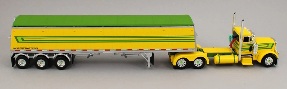 DCP 1:64 *YELLOW & GREEN* Peterbilt 379 Day Cab & LODE KING GRAIN TRAILER *NIB* - Image 3 of 4