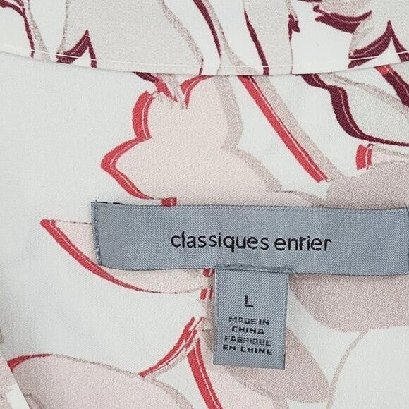 Classiques Entier 真丝混纺 V 领花卉印花无袖背心 L 码 — 第 4/4 张图片