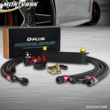 New Universal 10 Row 10AN Aluminum Engine Oil Cooler + Filter Relocation Kit