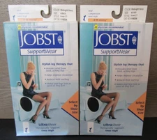Lot of 2 JOBST UltraSheer Knee High Compression Navy Blue 8-15 mmHg Sz. 4.5-6.5