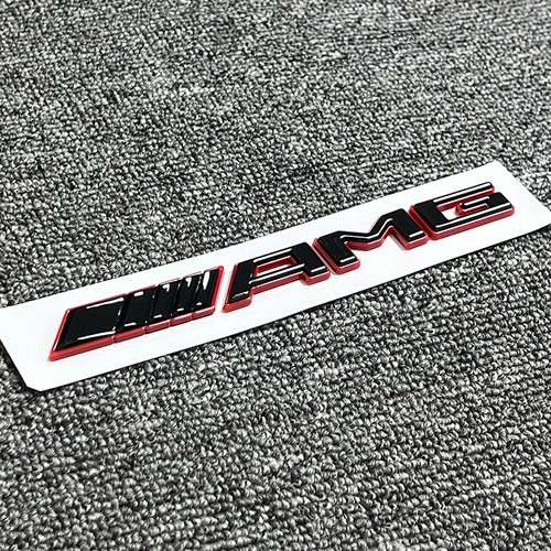 New AMG Emblem Trunk 3D Black Red Rear Badge for Mercedes A B C E S SL GL - Picture 4 of 4