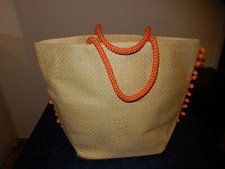 SAC DE PLAGE ADERMA POMPONS ORANGE PUBLICITÉ COLLECTION  PRODUIT DE BEAUTÉ CRÈME
