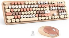 GEEZERWireless Keyboard and Mouse Combo - Sized Colorful Keyboard 104 Keys