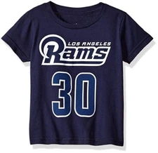NFL Toddler Todd Gurley II LA RAMS Mainliner Short Sleeve Tee, 3T, Dark Navy