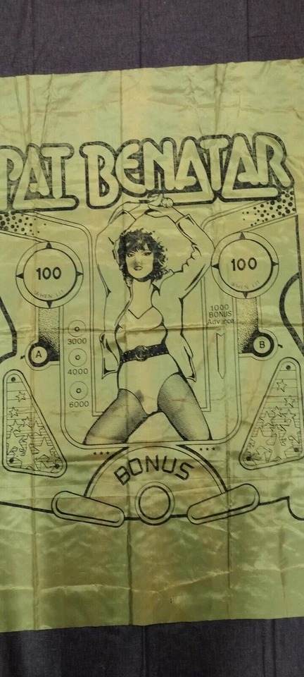 PAT BENATAR SILKSCREEN 45 x 57" PAT BENATAR '79 / 1980 PINBALL Large TAFFETA - Image 3 of 4