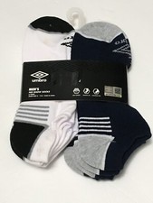 Umbro Mens 6 Pack No Show Cut Socks - White a...
