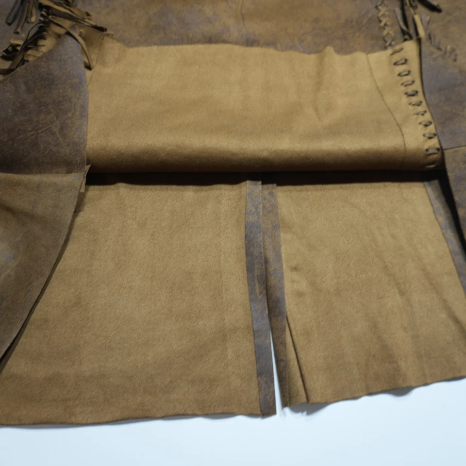 Falda recta midi Context para mujer 16 imitación gamuza flecos vaquera occidental elástica Foto 4 de 4