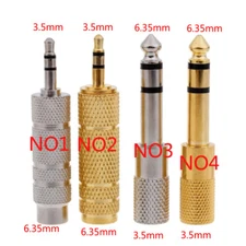 3.5mm to 6.35mm Audio Cable Adapter Jack Plug 3.5 6.35 Stereo AUX Converter