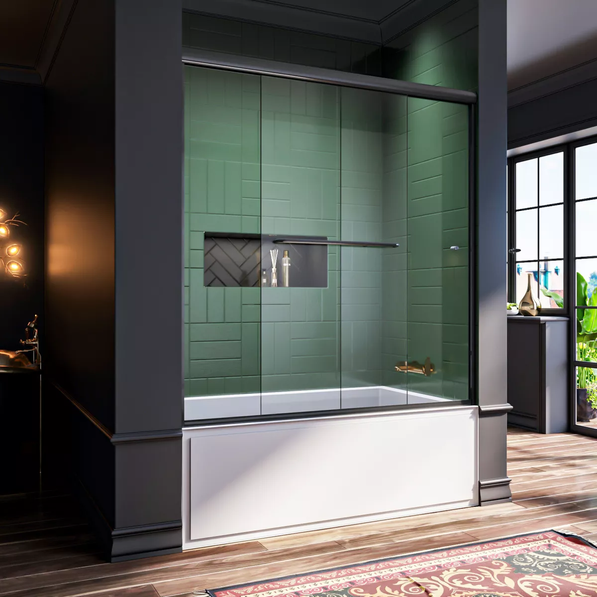 Glass shower doors for bathtub deals