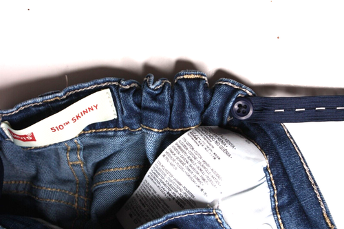 LEVIS STRAUSS 510 Blue Jean Shorts Cuffed Raw Hem Adjust Waist Girls SZ 8( 24) - Picture 3 of 12