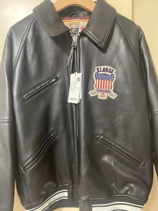 AVIREX USA X Large Authentic Varsity Leather Jacket Size L | eBay