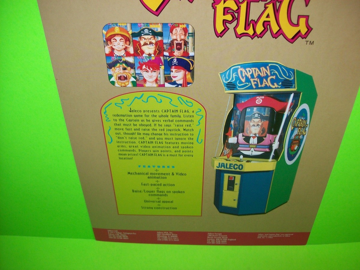 Jaleco CAPTAIN FLAG Original 1993 NOS Video Arcade Game Promo