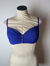 Vintage Lauren Ralph Lauren Bikini Top 12 Purple Blue Underwire Brass Adjustable