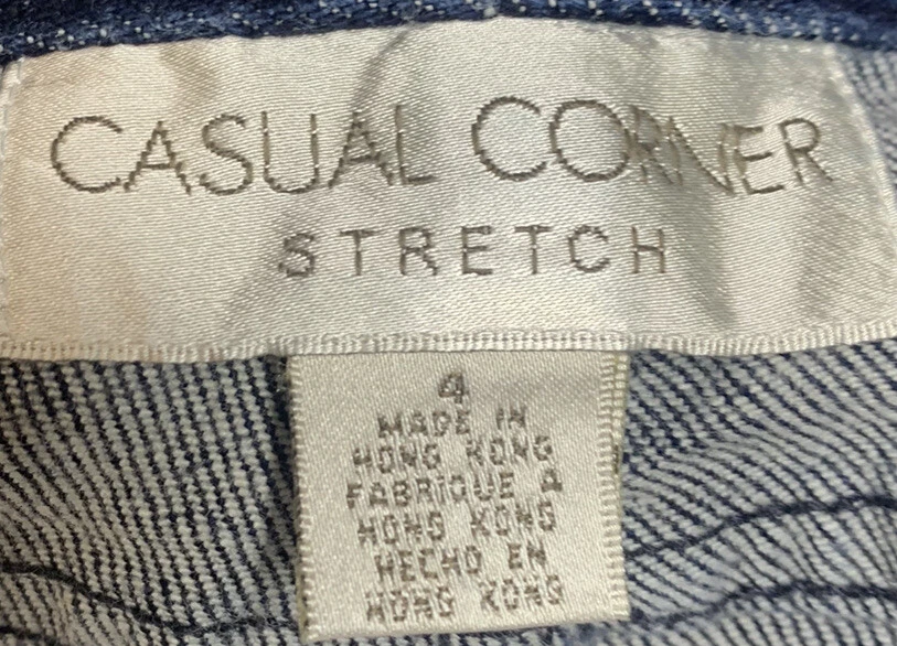 Pantalones Cortos Esquineros Informales Para Mujer Talla 4 Elásticos Corte Denim Elástico Algodón Spandex Foto 3 de 4