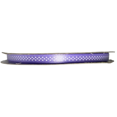 Nastro Di Raso Doppio A Pois Lilla: Altezza 25 Mm, Lunghezza 50 Metri, Per Pacchi Regalo, Cucito, Artigianato - 2