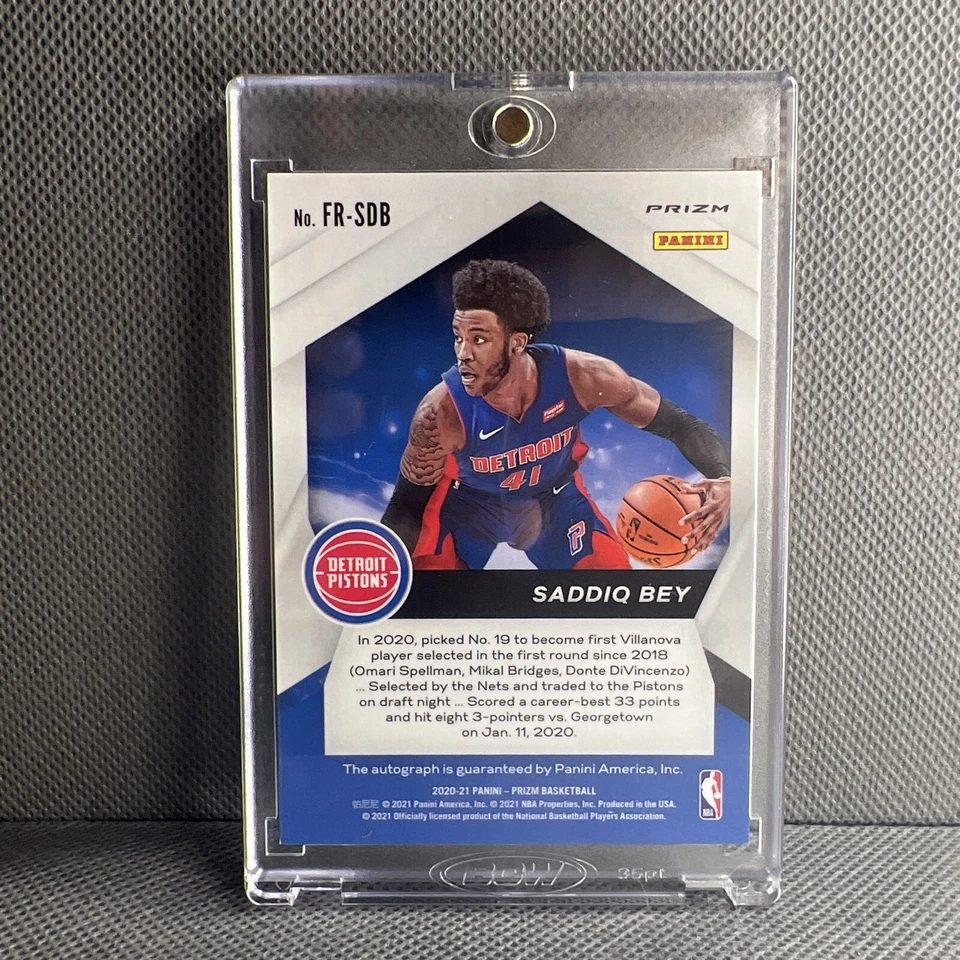 2020-21 PRIZM FAST BREAK SADDIQ BEY SILVER DISCO ROOKIE AUTO PISTONS - Image 2 of 2