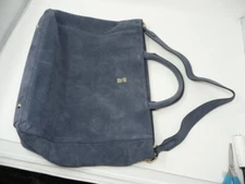Mark and Graham Build Your Tote  Bag navy blue Suede Monogrammed 