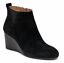 thumbnail 1 - Vionic Women&#039;s Paloma Wedge Black Suede Leather Booties sz 6.5 NEW