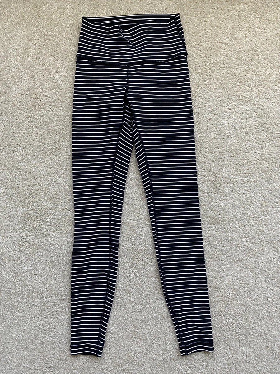 Lululemon leggings size 4 - Black/White stripe 28”