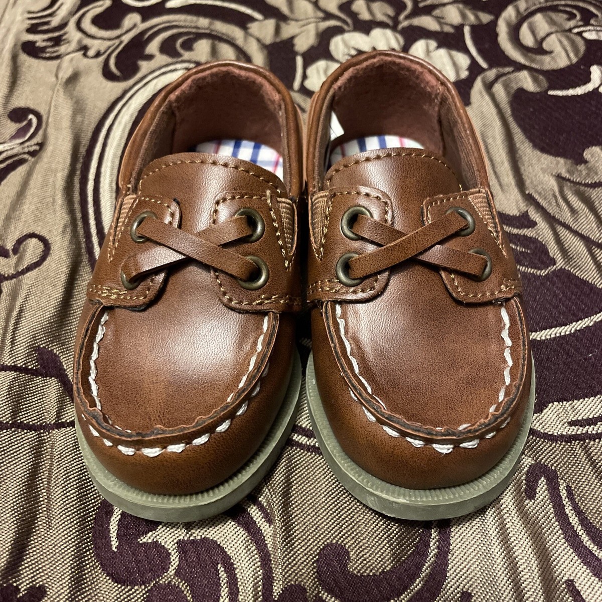 Carters Toddler Boys BAUK Brown Casual Boat Shoes Size 5M - Main Image