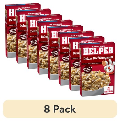 (8 pack) Hamburger Helper Deluxe Beef Stroganoff Pasta, 5.5 oz Box