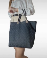Borsa Gucci vintage tela supreme monogram blu pelle