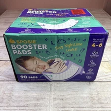 Sposie Overnight Diaper Booster Pads, 90 ct, No Adhesive For Size 4-6 Diapers