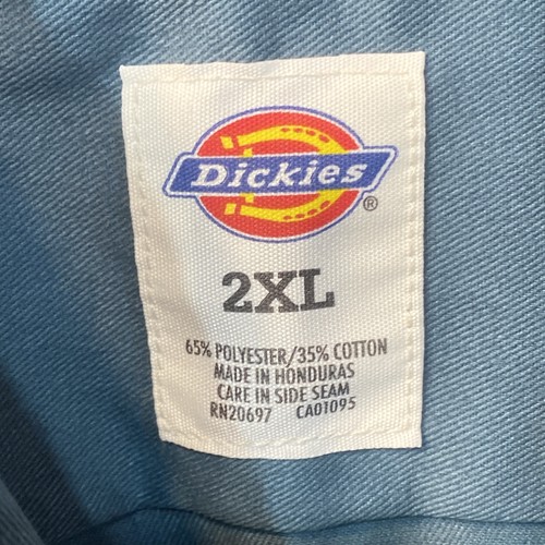 Lot of 2 Dickies Work Shirts 2XL Original Fit Twill Blue Green Short Sleeve NWT - Picture 4 of 14