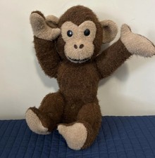 Vintage Animal Fair Monkey Skippy Jr Plush Brown Toy Big 16"