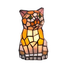 Lampe im Tiffany Style Tiff101 Figurenlampe Katze Dekorationslampe Glaslampe