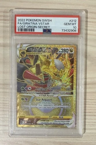 Pokemon Card Giratina VSTAR 212/196 Lost Origin Gold PSA 10 Secret Rare English