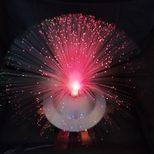 Vintage Retro Colour Changing Revolving UFO Fibre Optic Lamp Light 90s Man Cave
