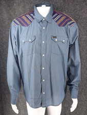 Howler Bros Southwestern Button Up Shirt Men Large Pearl Snap Deluxe Cross Cut