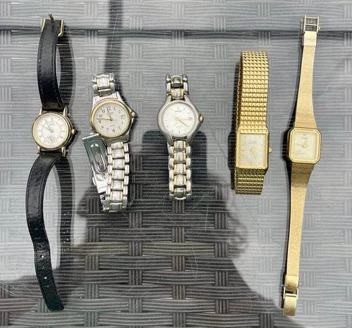 Vintage Lot Of 4Citizen/1Seiko Silver & Gold Tone Women’s Watches Untested As Is