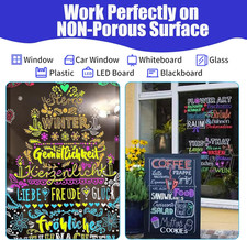 Window Chalk Markers Cars Glass Washable 16 Colors Jumbo Liquid Chalk Marker Nib