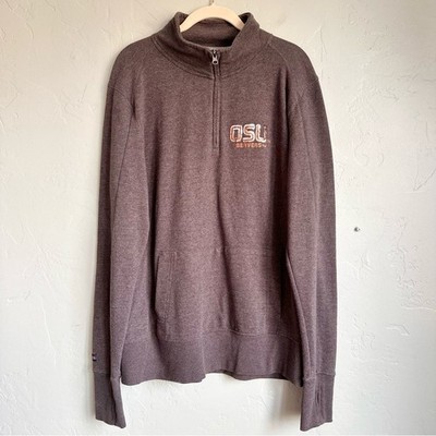 Jansport Vintage Oregon State Beavers Gray Orange Sequined 1/4 Zip Sweatshirt 2X
