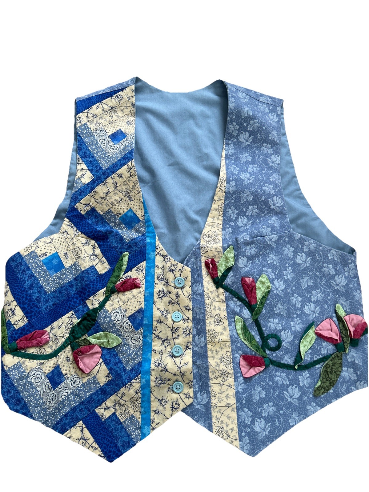 Unique Handmade Patchwork Quilted Texture Flower … - image 1