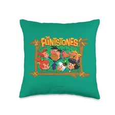 Fred Barney Wilma Family Photo Throw Pillow